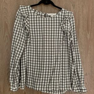 Plaid Loft Long Sleeve Top Size Large
